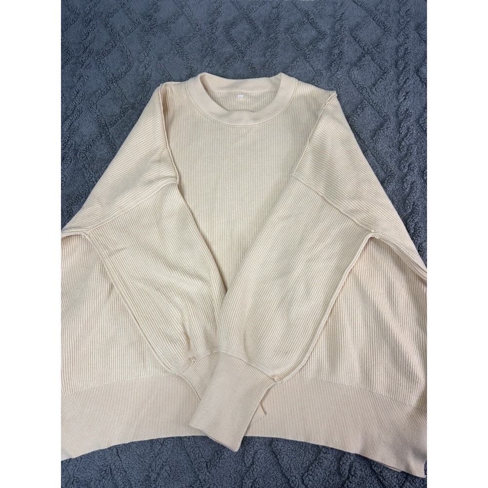 Ivory Ribbed Sweater Women's Size Large